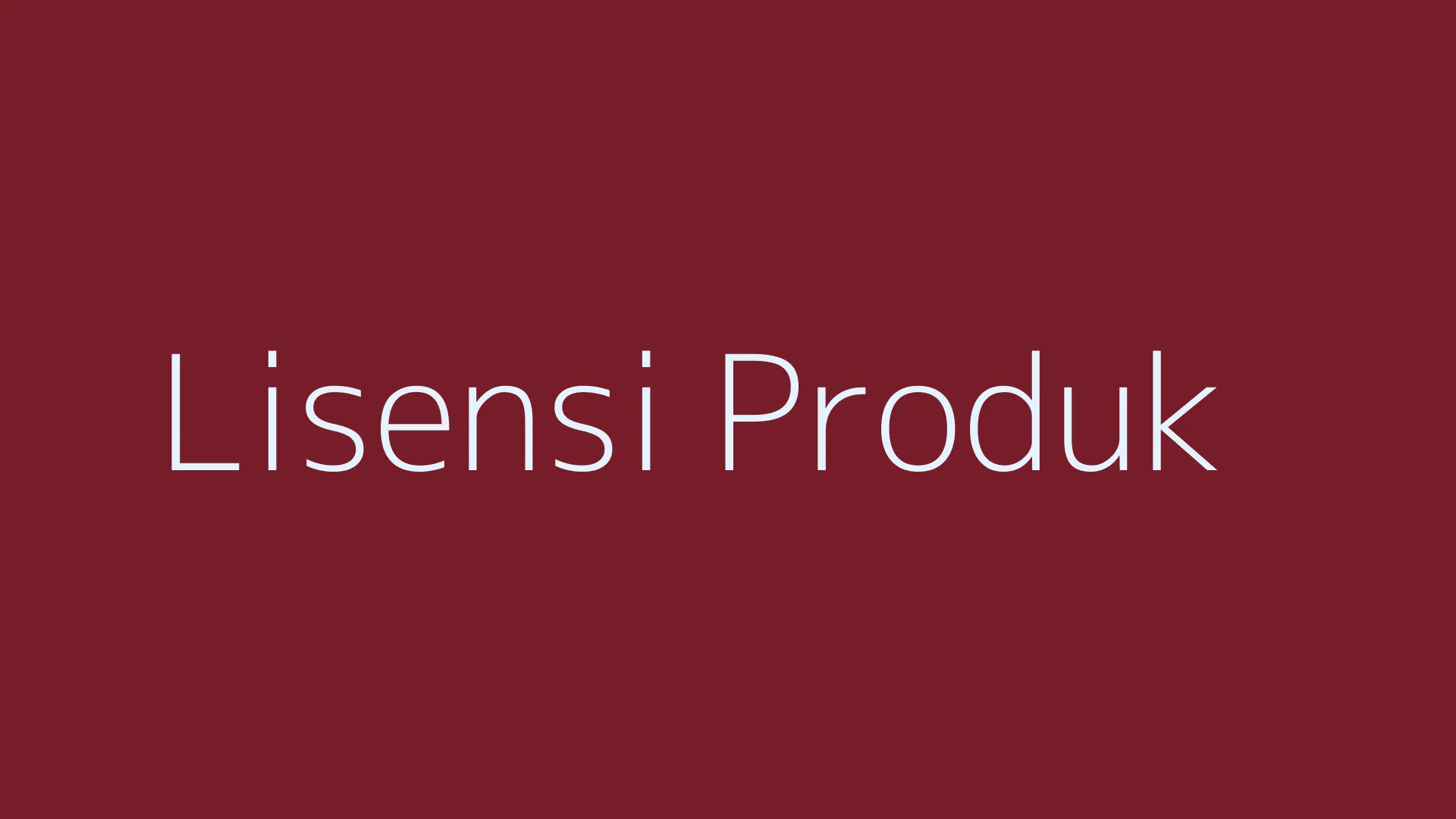 Lisensi Produk