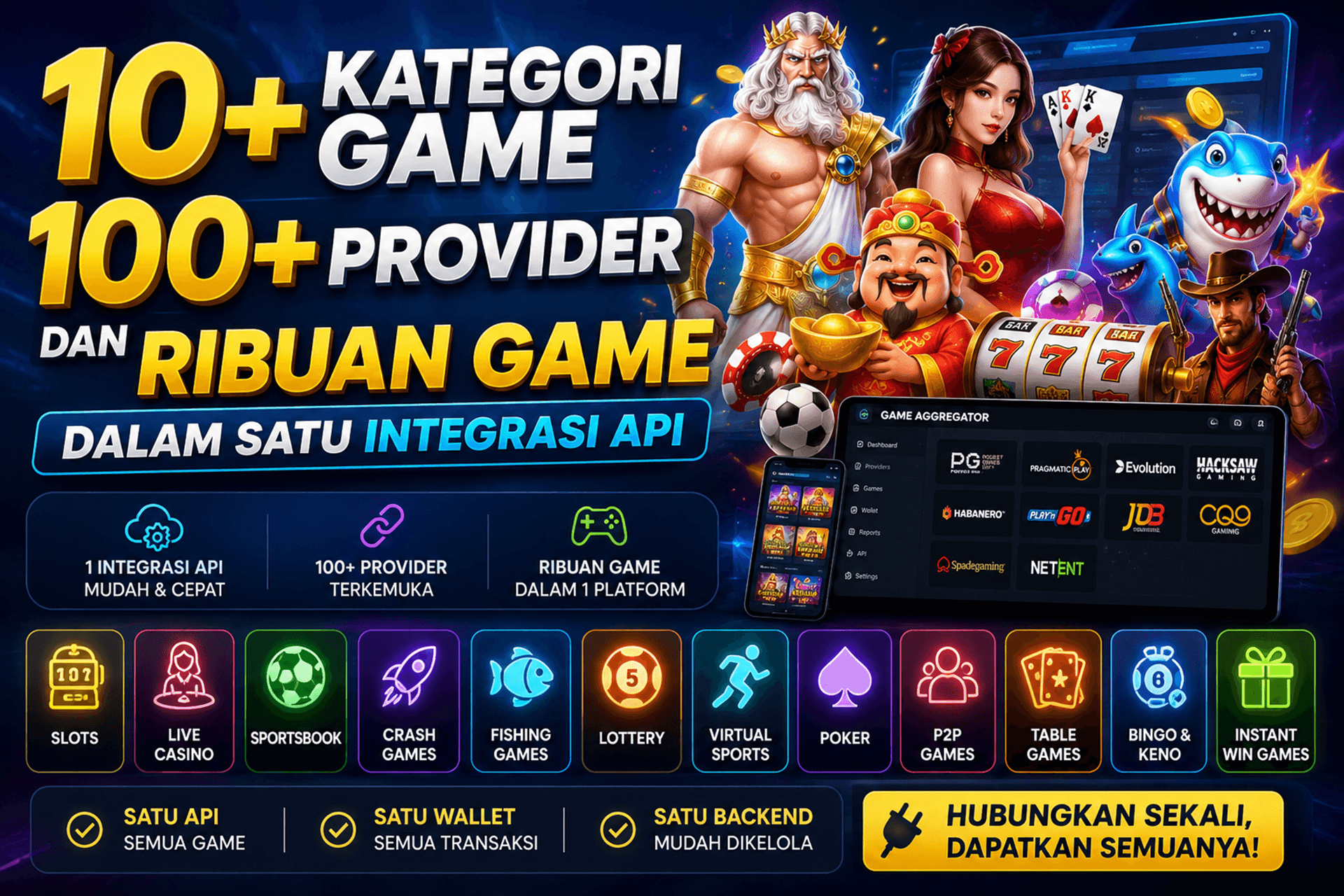 Kategori, Provider, dan Daftar Game Casino dalam Satu Integrasi API